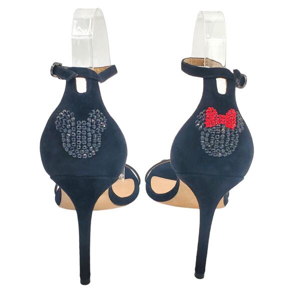 Disney X Stuart Weitzman‎ Nudistcurve 100 mm Black Crystal Sandal Size 9 - Picture 3 of 12